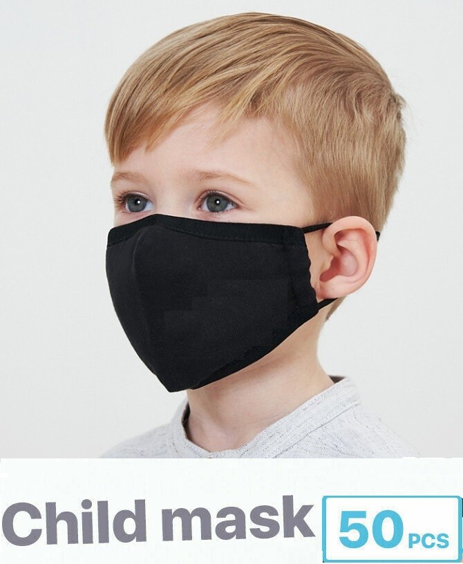 200 Black Kids Children Disposable Face Mask 3Layer C.E Approval FFP2 U.S Seller
