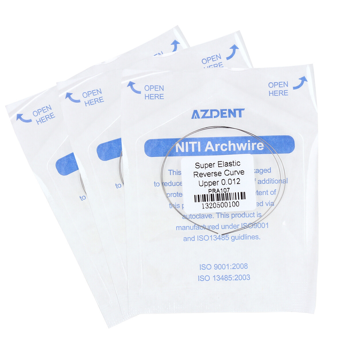 2pc/kit Dental Arcos de Ortodoncia NITI Alambre de Arco de Curva Inversa AZDENT