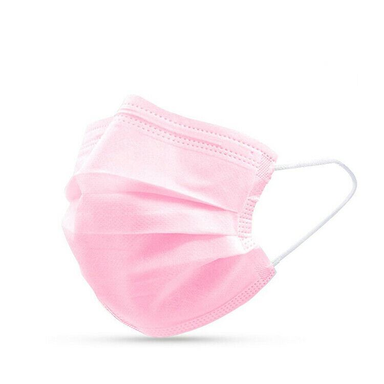 20 Pcs Disposable Medical,Surgical,Dental 3-Layers Face Mask Mouth Cover Pink