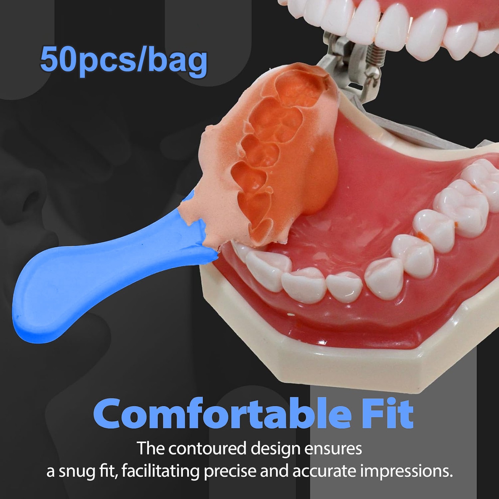 Dental Impression Bite Registration Triple Trays – Sideless(50 Pcs/Bag)