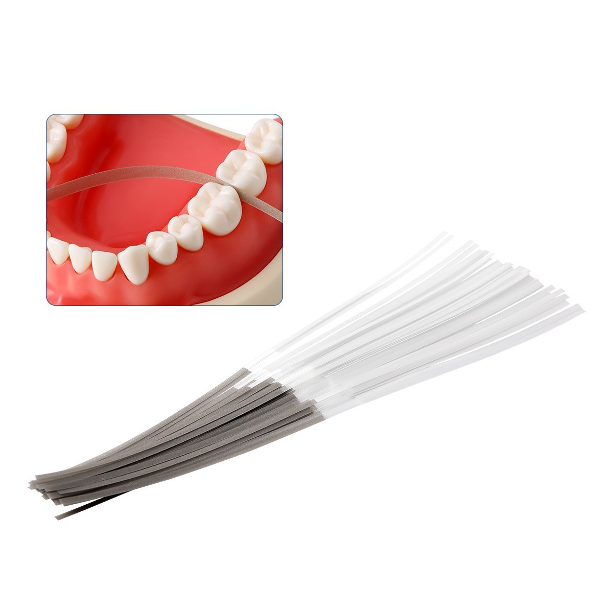 Tiras de acabado dental y pulido abrasivo para la aplicación interproximal