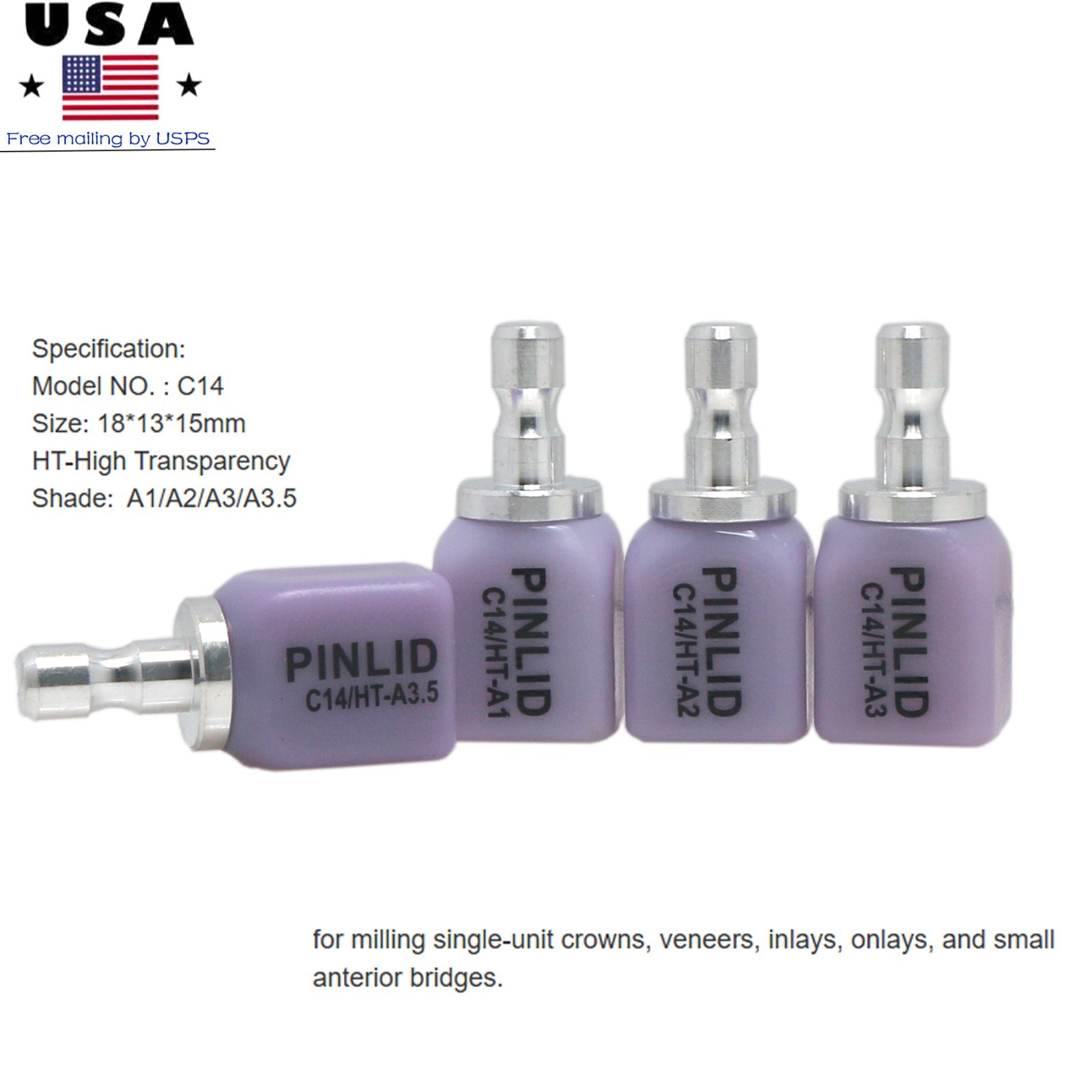 C14 Dental HT/LT Lithium Dislicate Ceramic blocks e.max CAD CEREC Blocks InLab