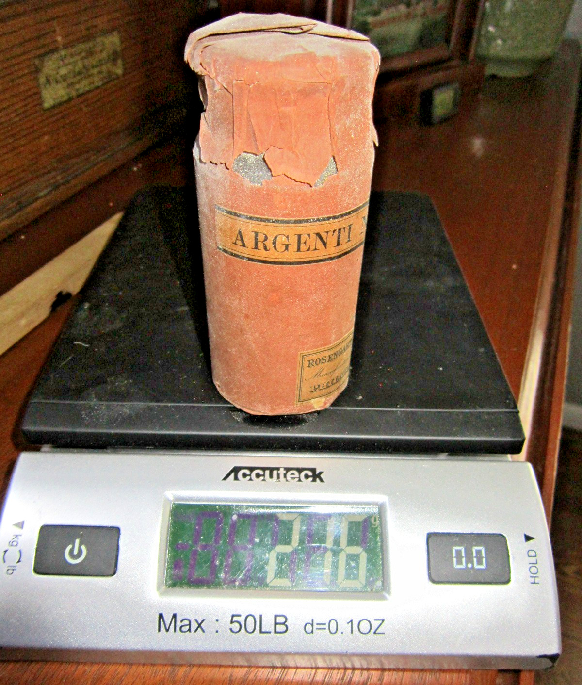 NOS Silver Nitrate Crystal Bottle Rosengarten & Sons Chemical Jar Argenti Nitras