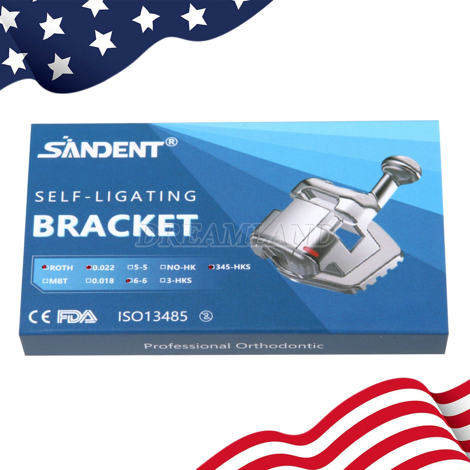 1 Pack Dental Orthodontic Bracket Braces Ceramic MBT 022 with 3-4-5 Hooks