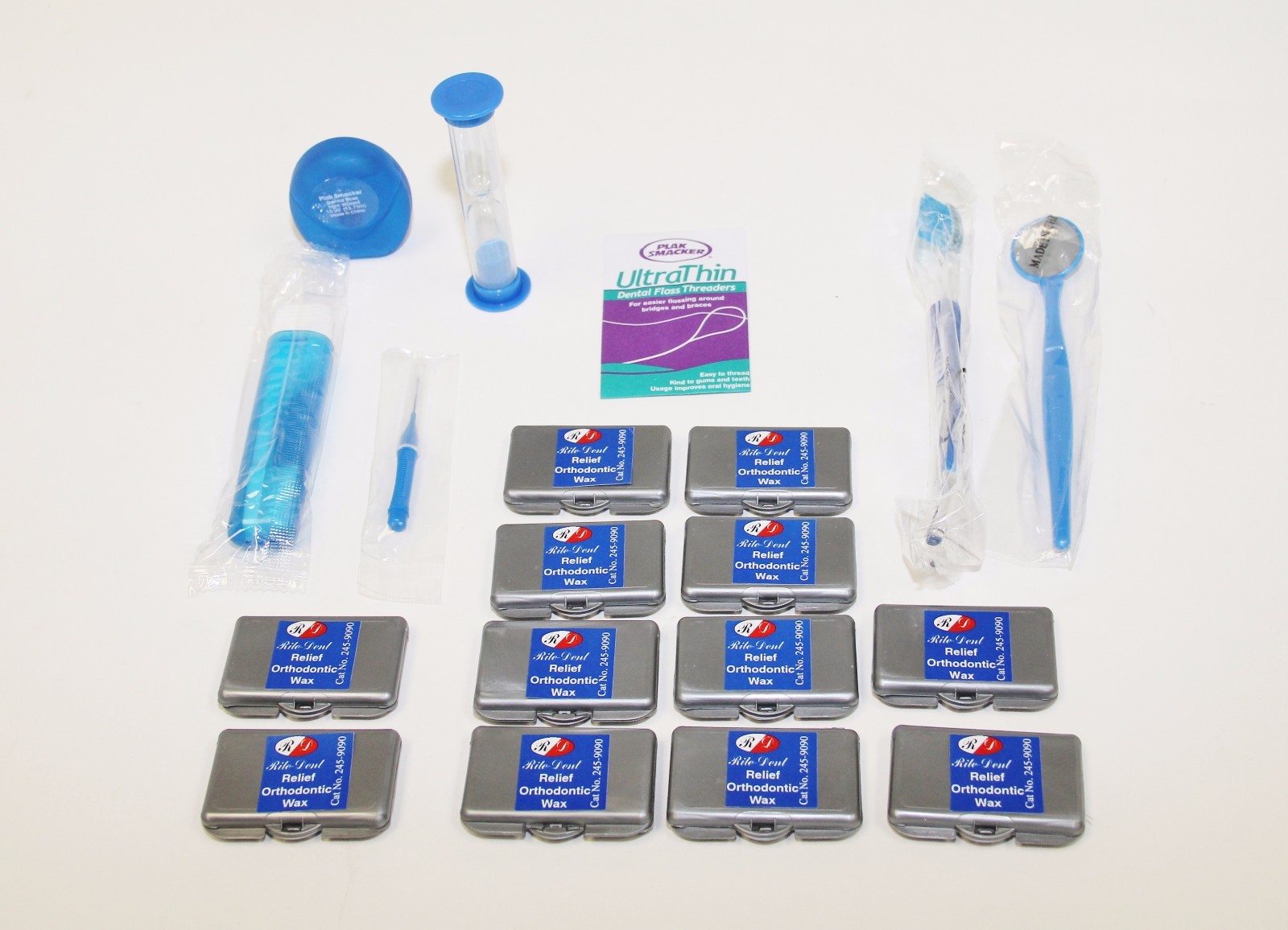 DENTAL ORTHODONTIC BRACES BRACKETS ORAL CARE CLEANING COMPLETE KIT – EXTRA WAX