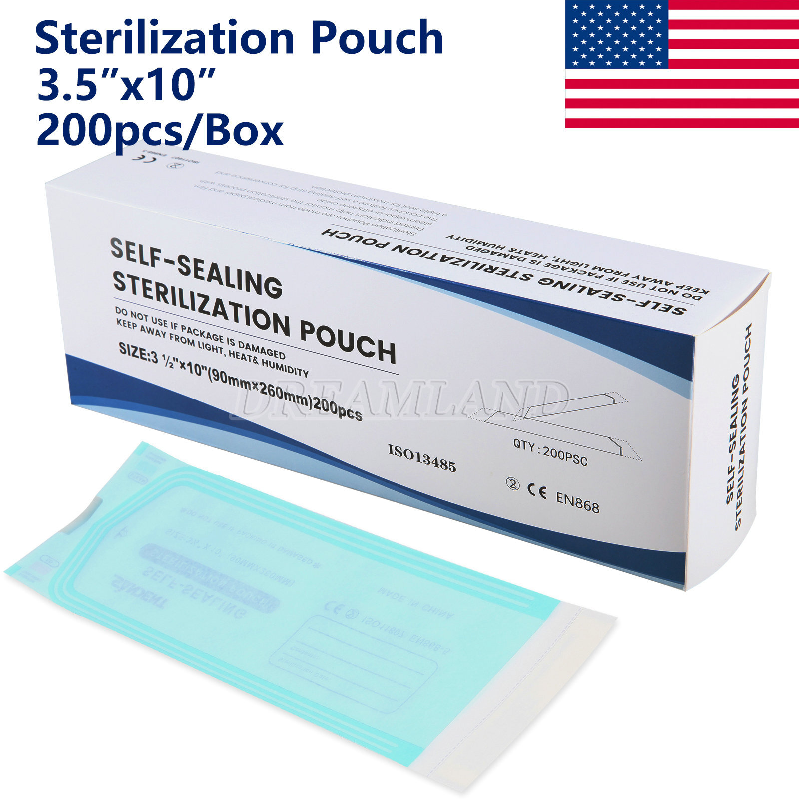 up to 7000 Sterilization Pouches 3.5 ” x 10 ” Dental Self Seal Pouch Bag