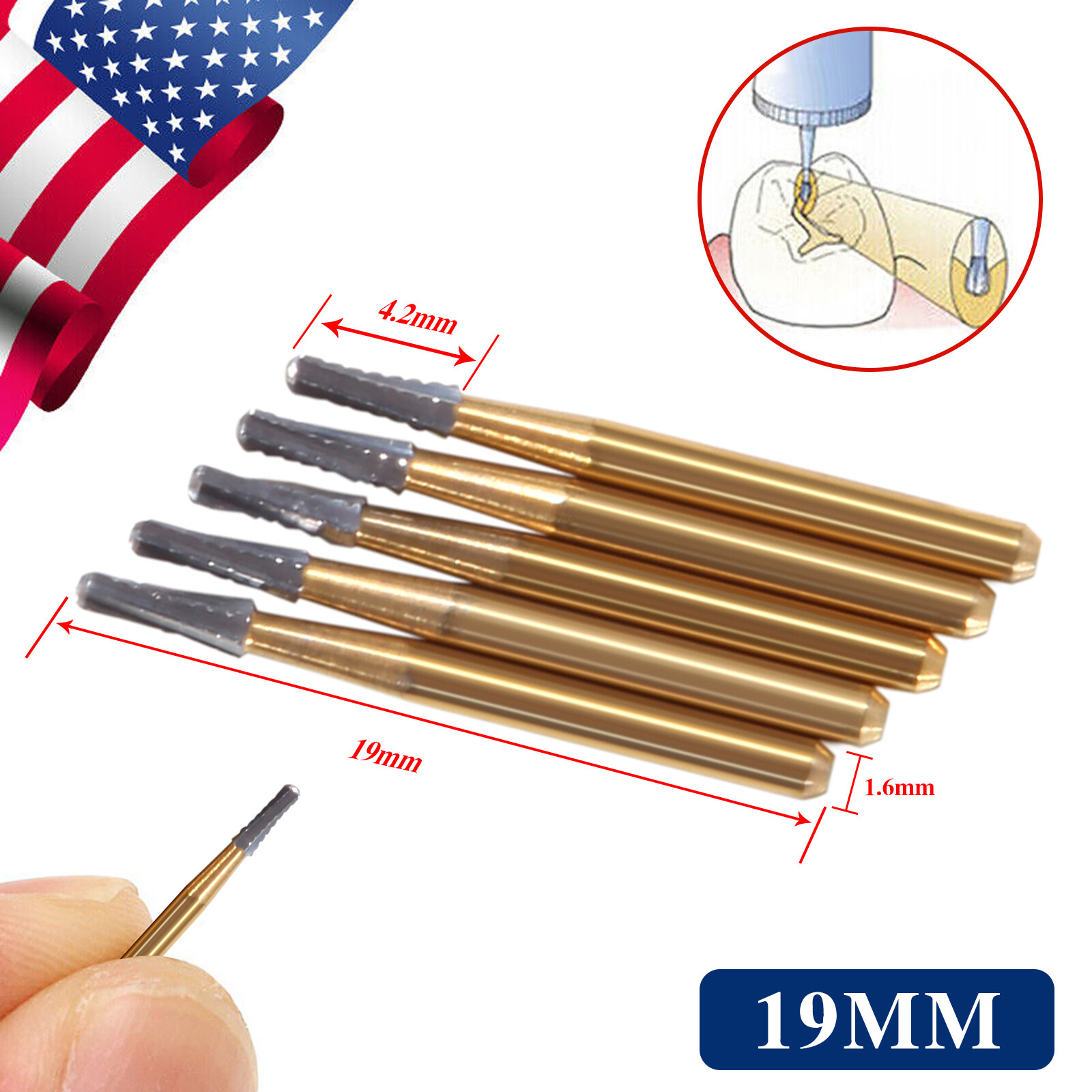 FG-1957/FG-1958 High Speed Dental Tungsten Steel Carbide Crown Metal Cutting Bur