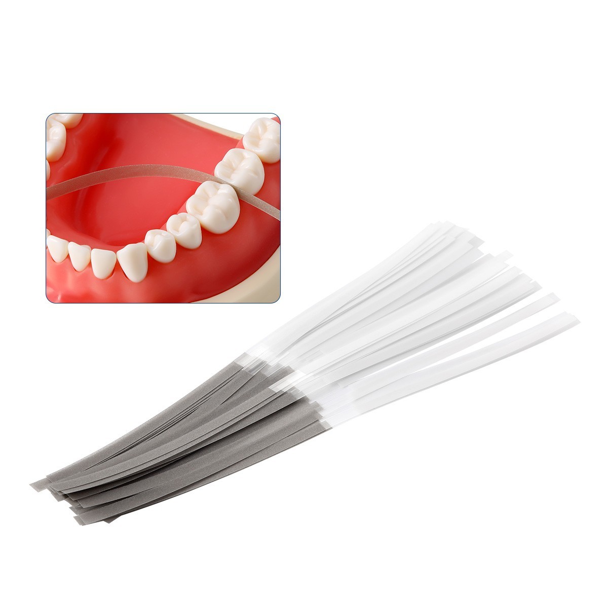 Tiras de acabado dental y pulido abrasivo para la aplicación interproximal