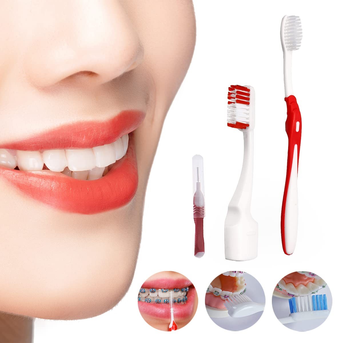 Braces Cleaning Kit for Teeth, Portable Orthodontic Toothbrush Kit Oral Care …