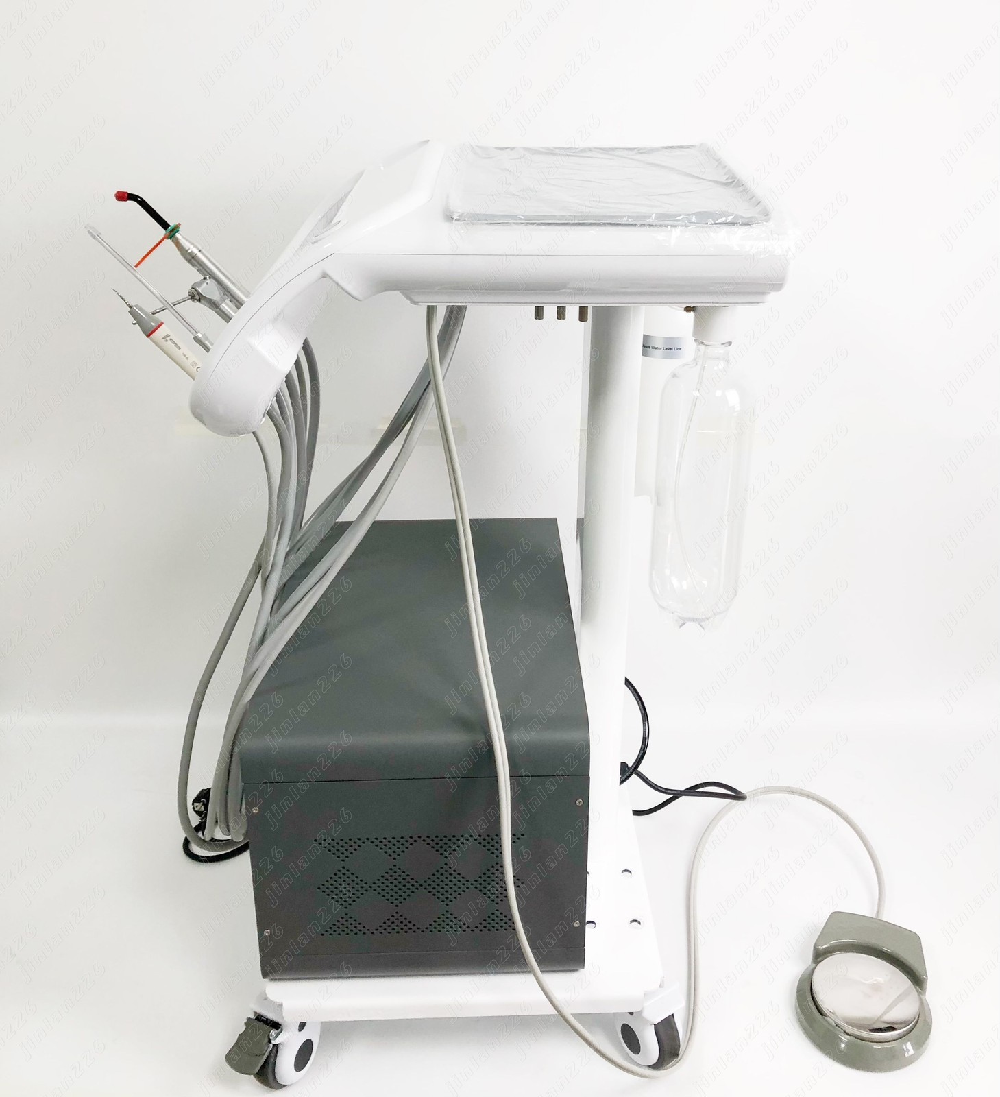 Portable Dental Mobile Delivery Unit Air Compressor Rolling Cart Suction System