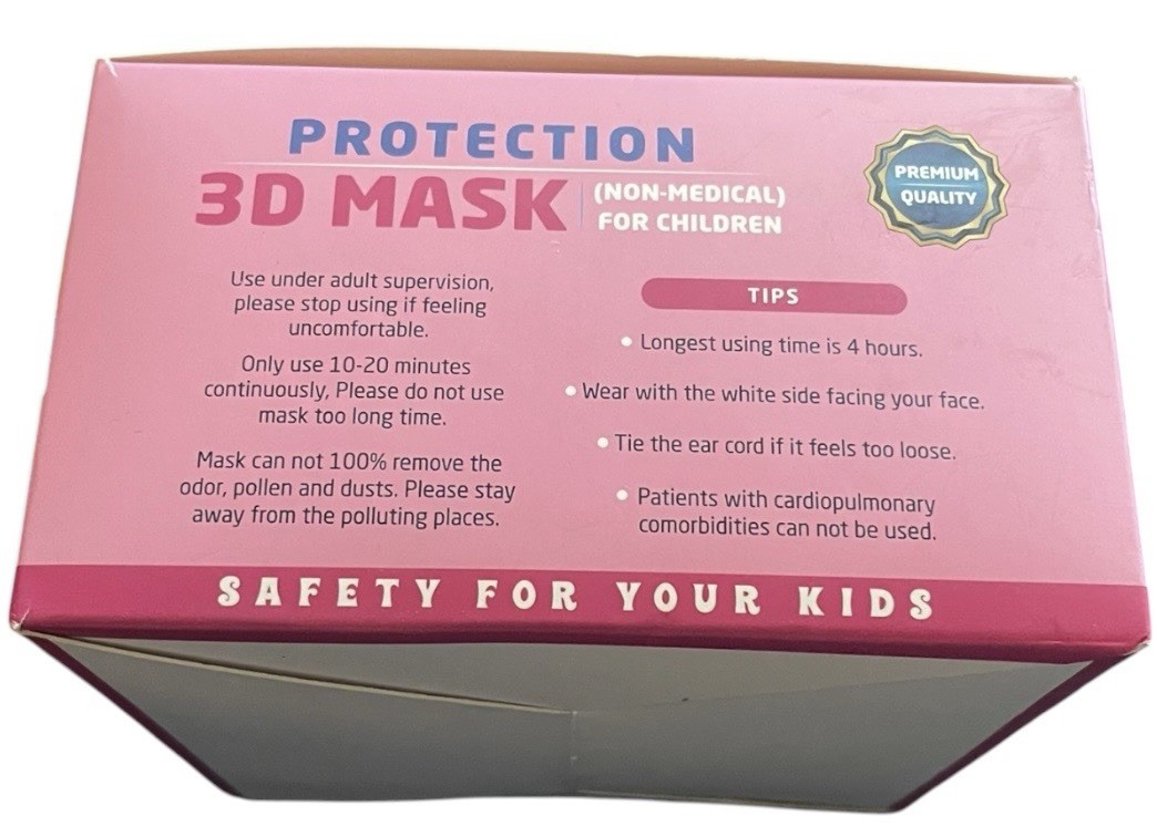50 Cartoon 3D Kids BFE 95% Protective 4 Layer Face Mask Disposable Respirator