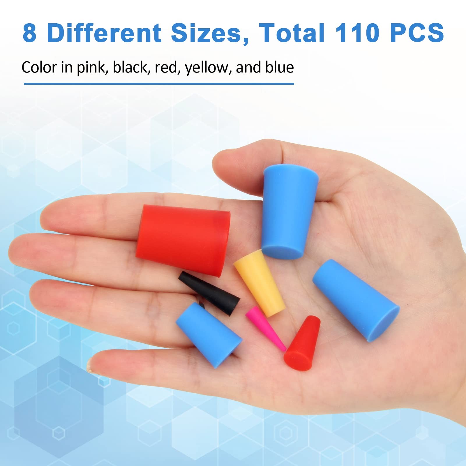 110 Pcs Silicone Rubber Tapered Plug High Temperature Hole Plugs for Painting