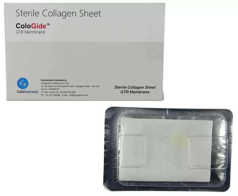 PACK OF 5 COLO GIDE STERILE COLLAGEN SHEET GTR MEMBRANE – 1/pk 10 X 15 MM