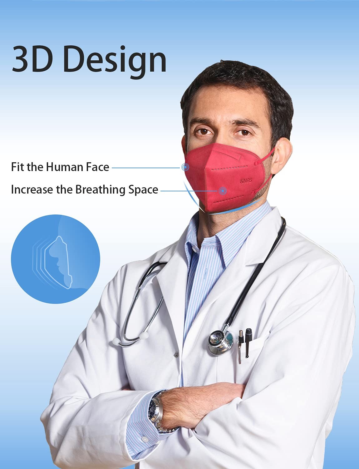 HALIDODO 50 Pack KN95 Face Masks Multi-Color MTC II