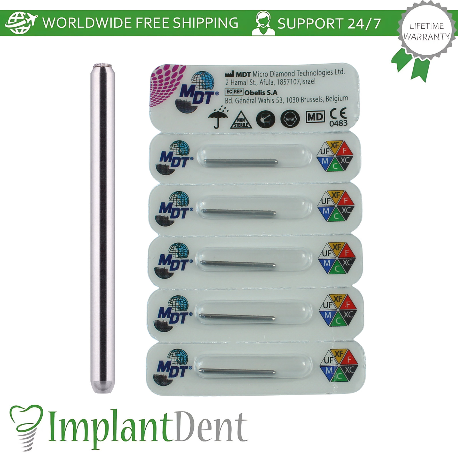 Dental MDT Round End Cutting FG Diamond Burs 179 Crown Prep Contour Smoothing