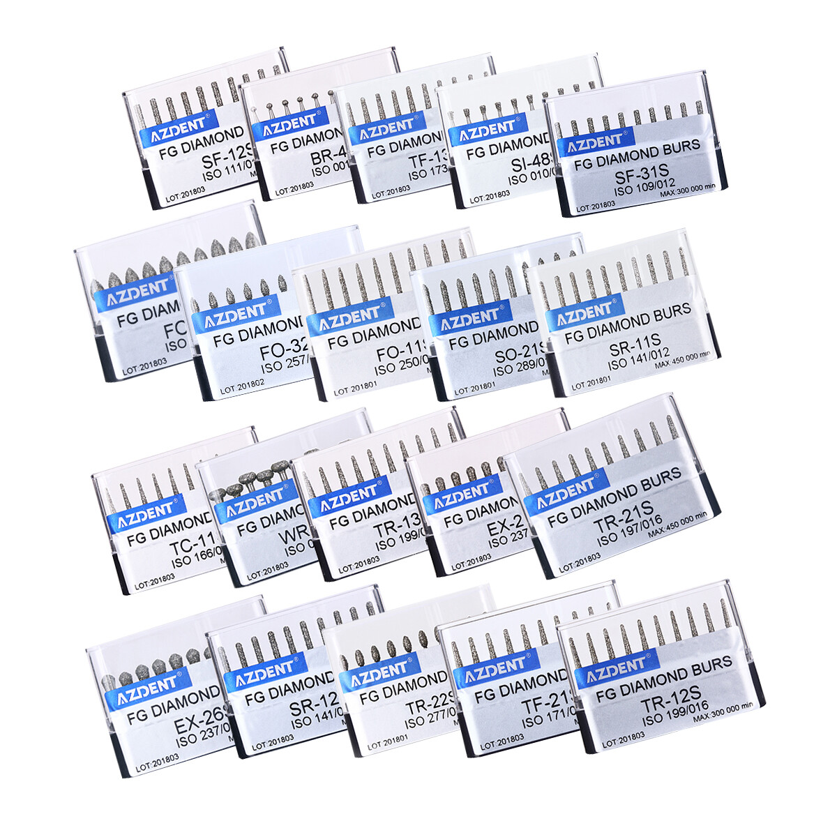 10 Pcs AZDENT Dental Diamond Burs FG Burs Super Coarse for High Speed Handpiece