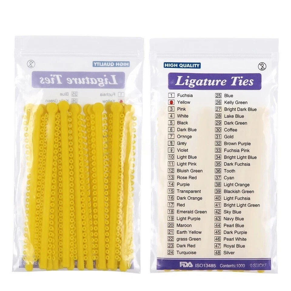 1000Pcs Dental Lab Orthodontic Treatment Ligature Ties Elastic Bands O-Rings Kit