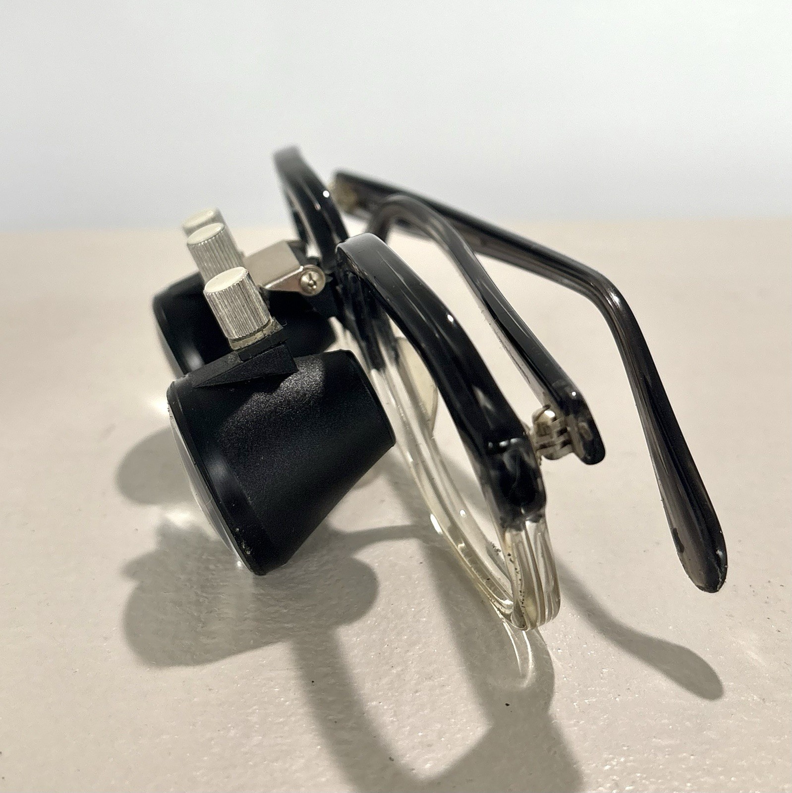 Vintage Binocular Loupe Glasses Clip-On Dental Optician Jeweler Germany W/ Case