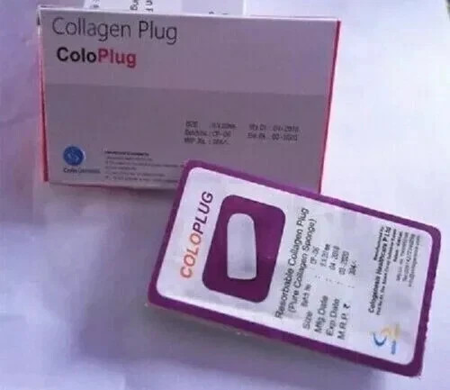 Pack of 10 Cologenesis Colo Plug Sterile Collagen Sponge 8x20mm