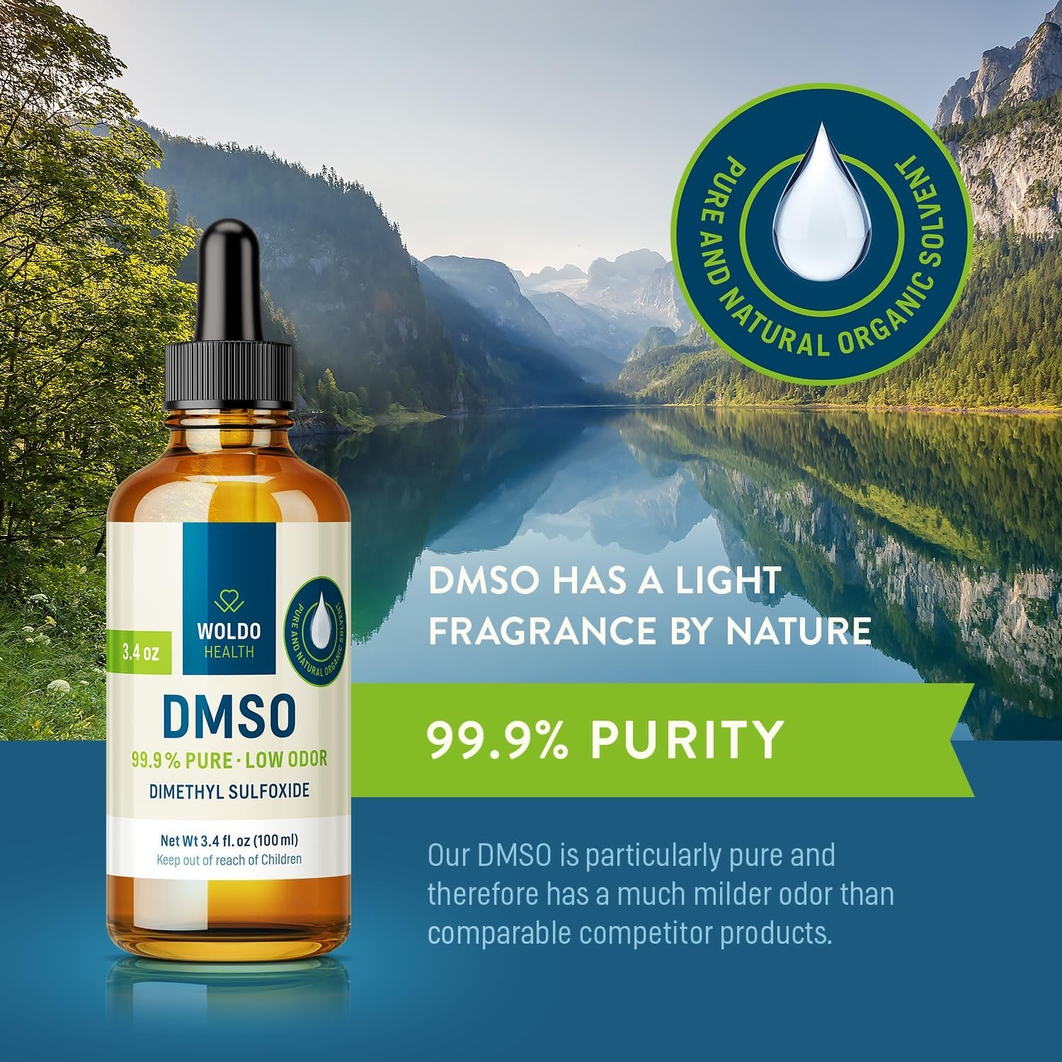 DMSO (Dimethyl Sulfoxide) 99.9% Pharmaceutical Grade 3.38Oz – Glass Bottle wi…