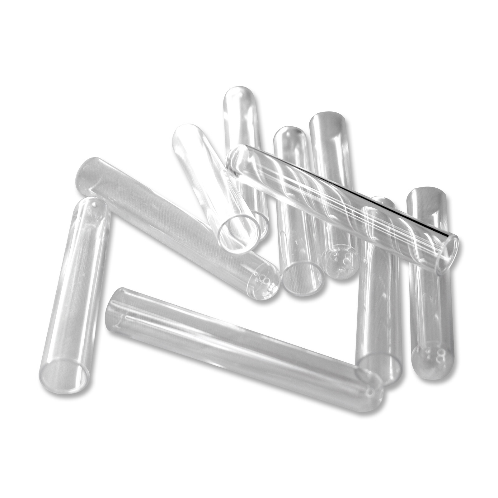 CLEAR POLYSTYRENE TEST TUBES: 16X100MM, RIMLESS, EXP 09/2028