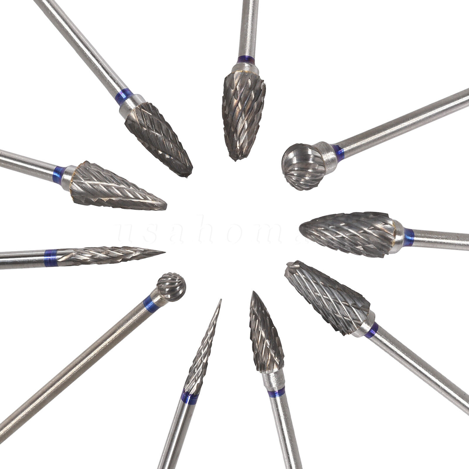 10pcs/Set Dental Tungsten Carbide Burs Plaster Alloy Acrylic Drill Polisher