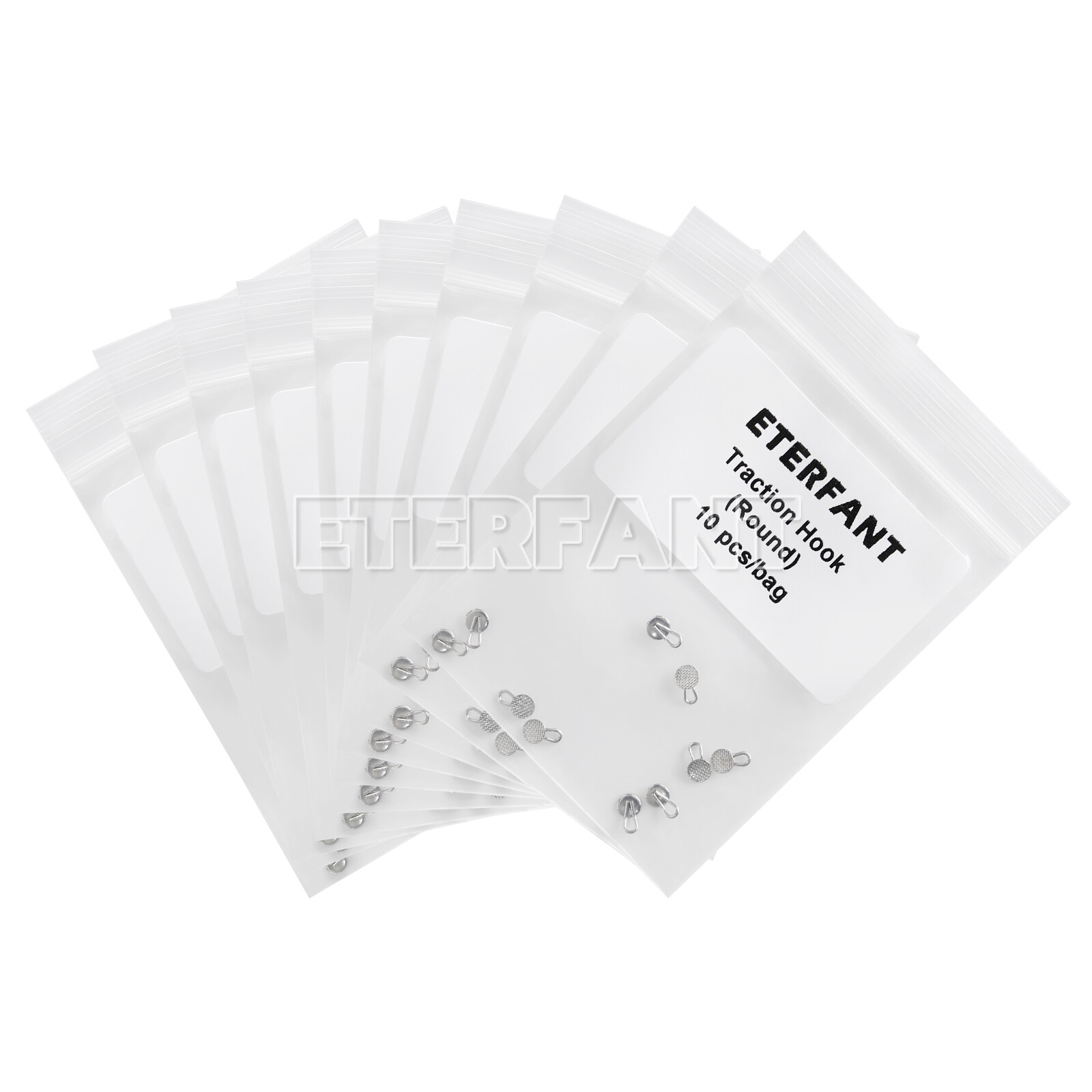 10PCs ETERFANT Dental Orthodontic Lingual Buttons Round/Rectangular Bondable