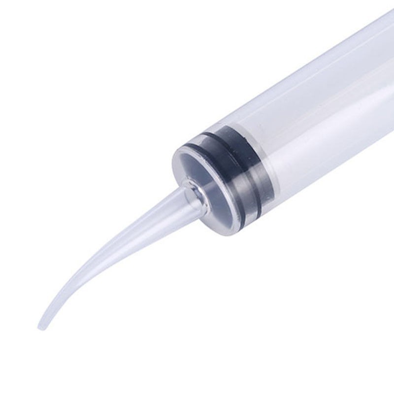Dental Utility Oral Disposable Irrigation Syringe Long Curved Tips 12ml (12cc)