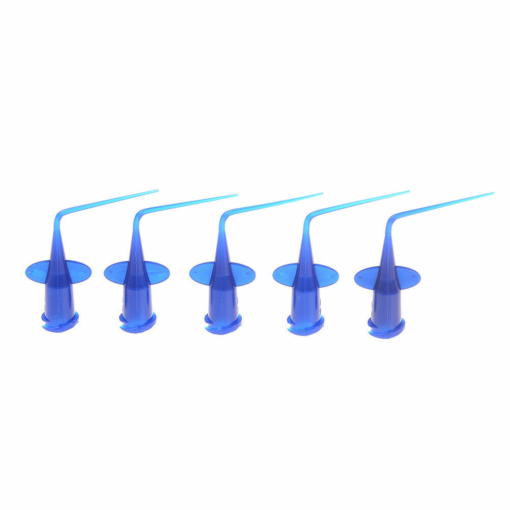 Dental Endo Disposable Syringe Tips Irrigation Needle Curved Tips Flexible Blue