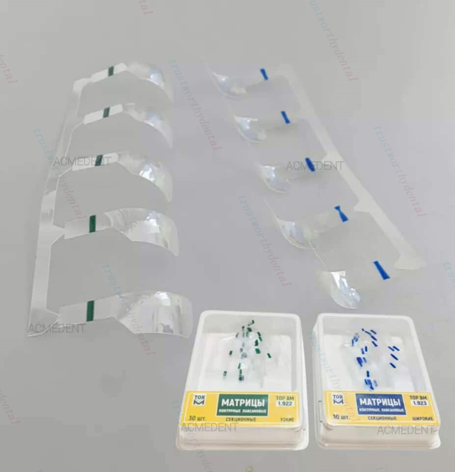 60pc Dental Clear Matrix Transparent Sectional TOR VM Matrices Polyester Matrice