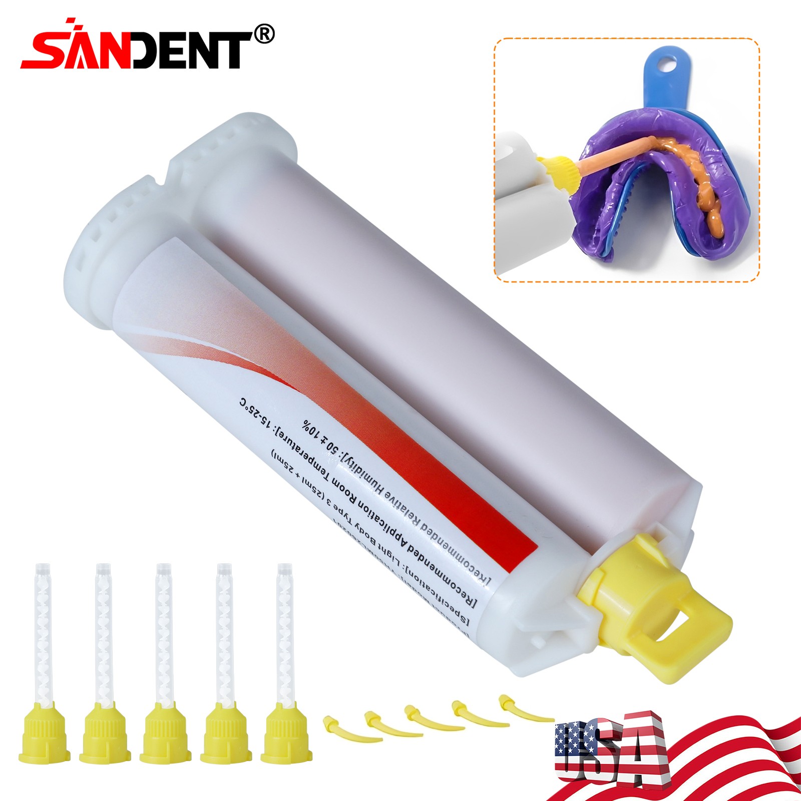 New Dental Impression Material Light Body Fast Rapid Set VPS 50 ml Cartridges