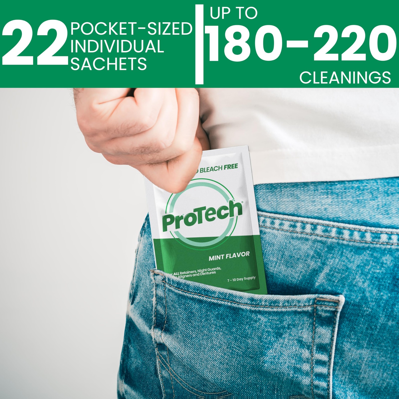 Pro Tech Retainer Cleaner – 180-220 Cleanings (0.17 Per 22 Count (Pack of 1)