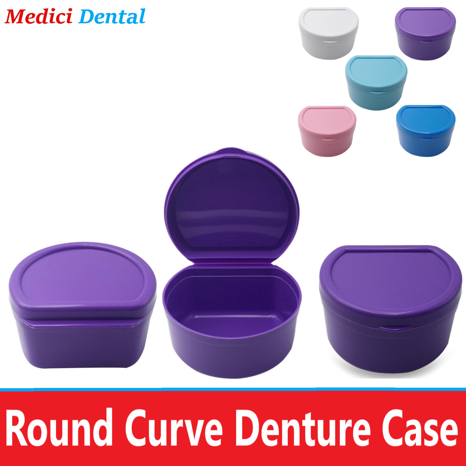 Dental Denture Box case carrier – 3′ Deep, Round Curve Denture Case Mouthguard
