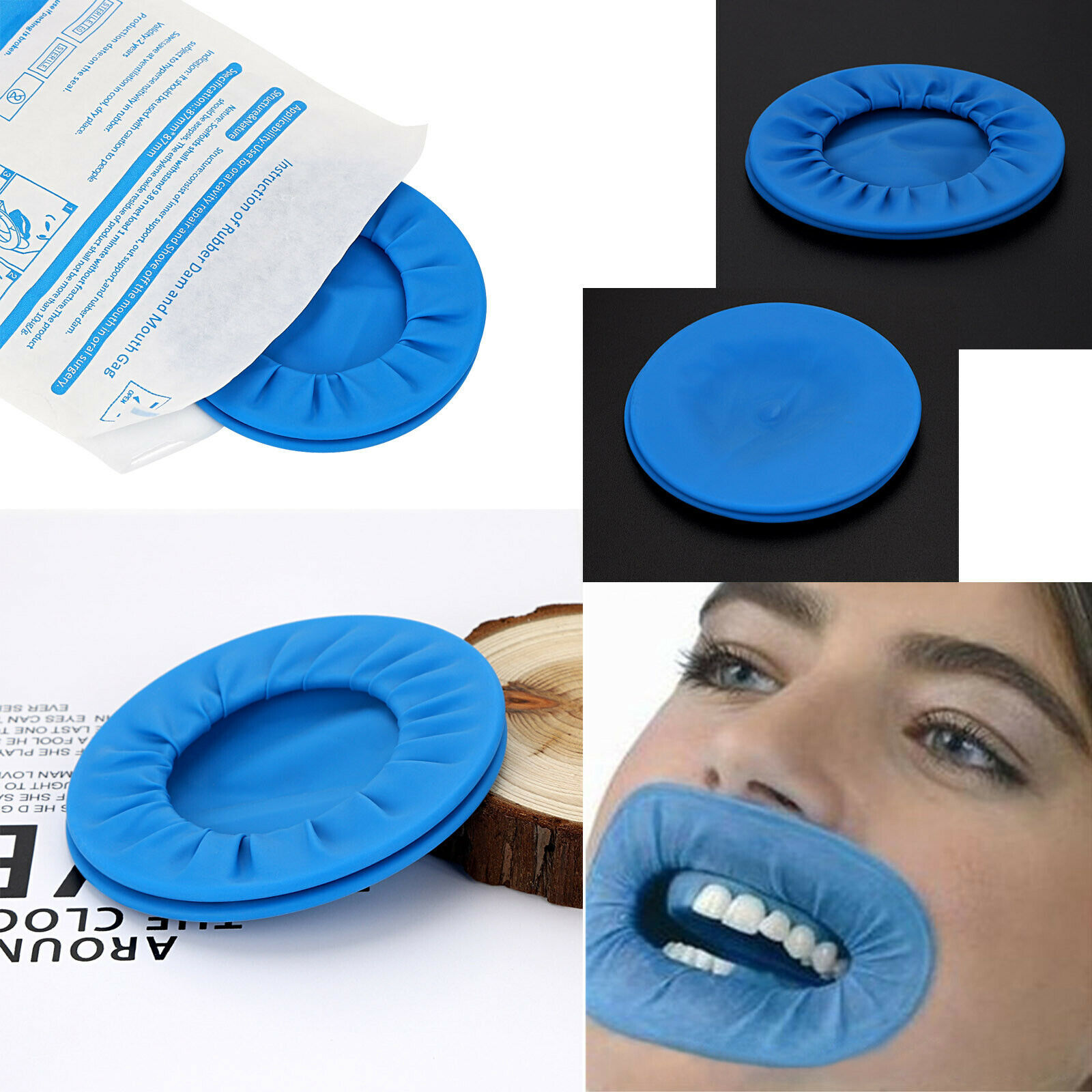 10Pcs Disposable Sterile Rubber Dam Dental Cheek Lip Retractor Opener Latex Free