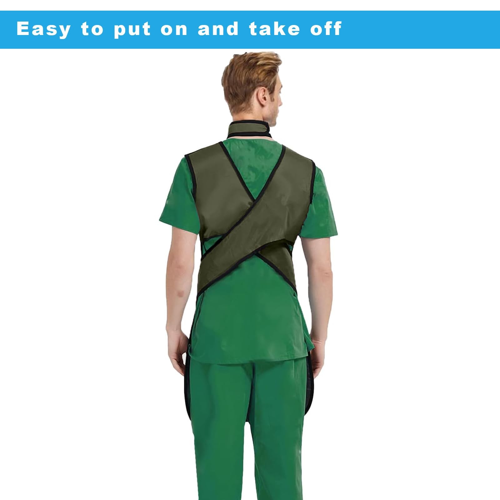 Heytaful 0.5mmpb X-Ray Half Lead Apron Shield with Thyroid Collar Army Green XL