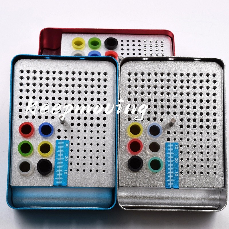 180 Holes Dental Endo Box FG Files Bur Holder Autoclave Organizer Box Ruler