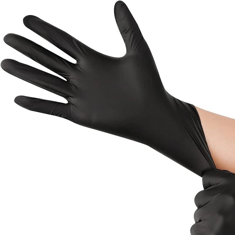 10/20/50/100pcs Black Nitrile Disposable Gloves for Work Latex Free Home Cleanin