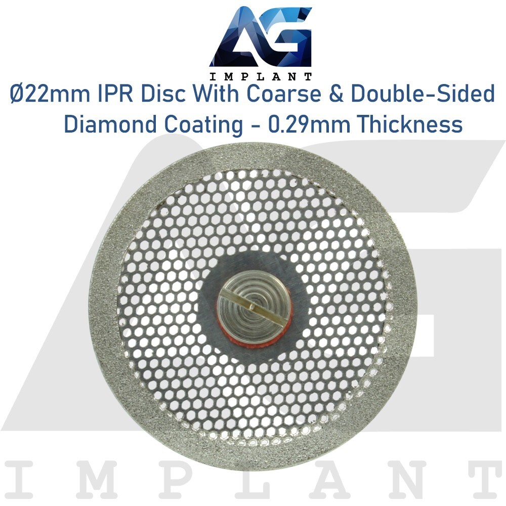 Ø22mm IPR Disc Coarse Double Sided Diamond Coating 0.29 Ortho Mandrel
