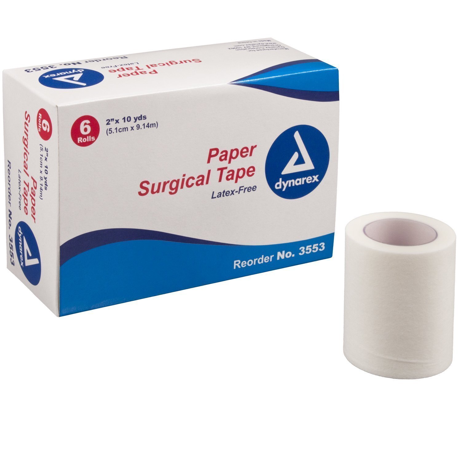 Paper Surgical Tape Hypoallergenic Medical First Aid Dynarex 6 Rolls 2″X10 Yards