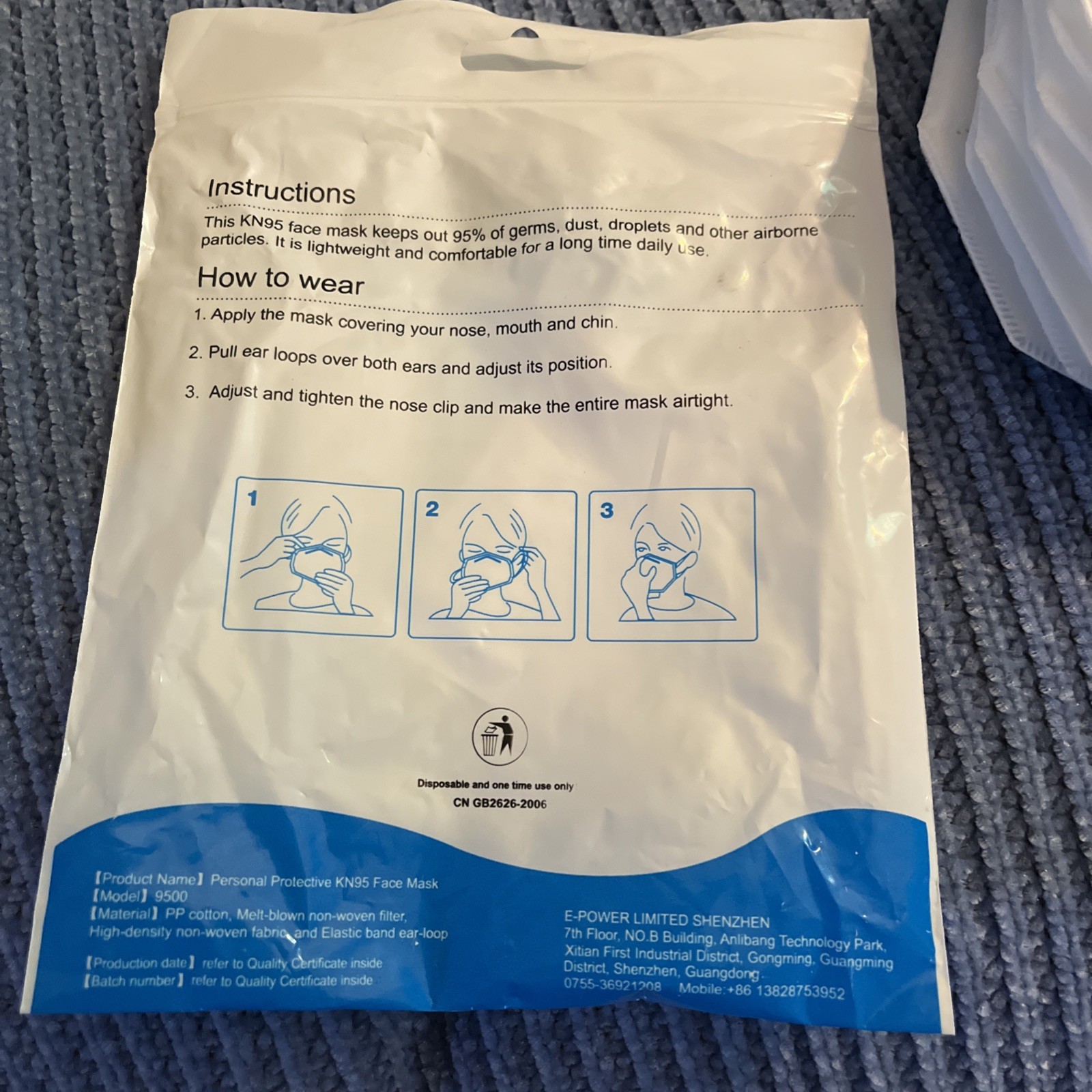 1000 Gosbata KN95 Disposable Masks Box Of 1000 NEW