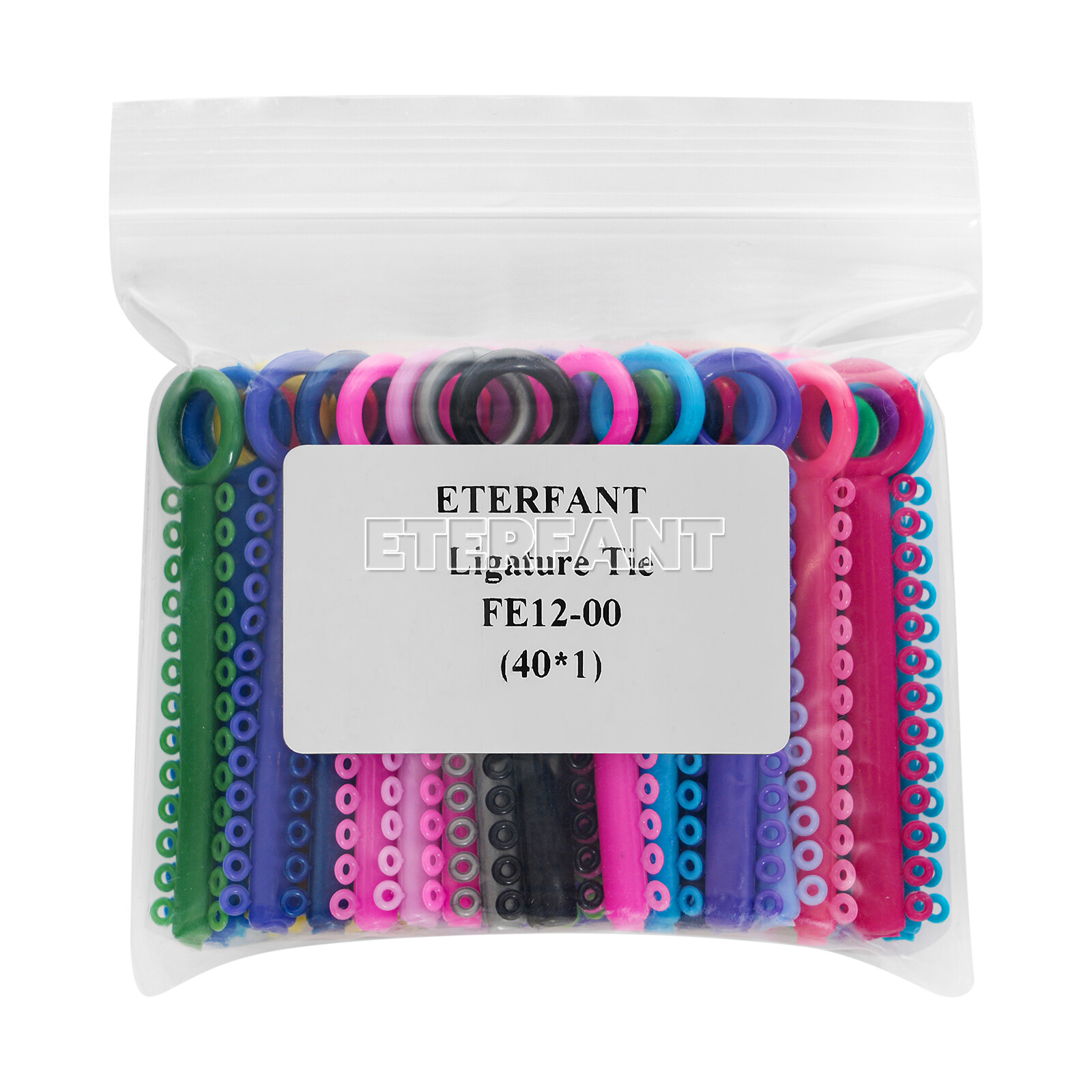 1040PCs ETERFANT Dental Ortho Ligature Ties Elastic Rubber Bands 18 Colors