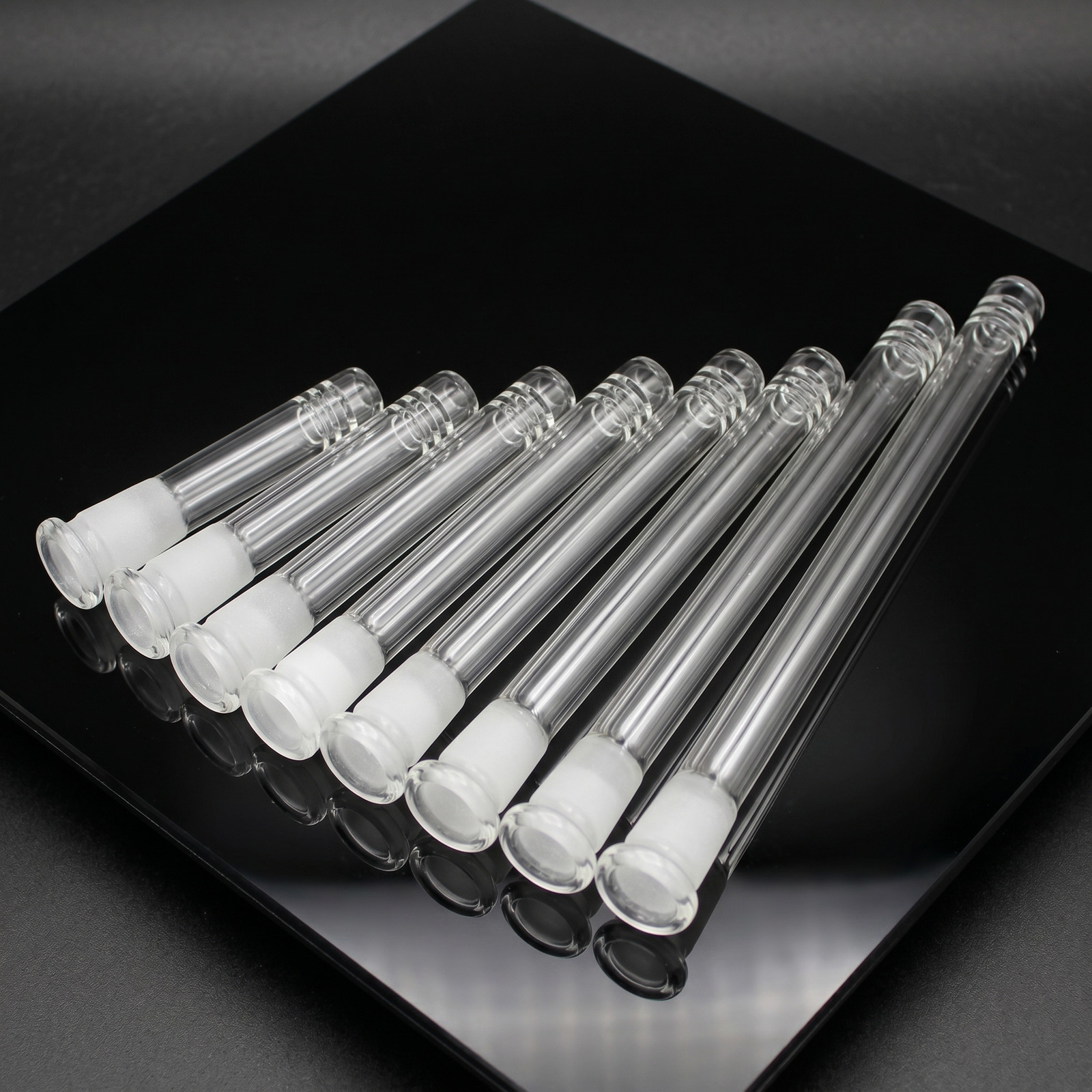 Clear Pyrex Borosilicate Lab Glass 18mm / 14mm Low Profile Downstem (2.5-7″)