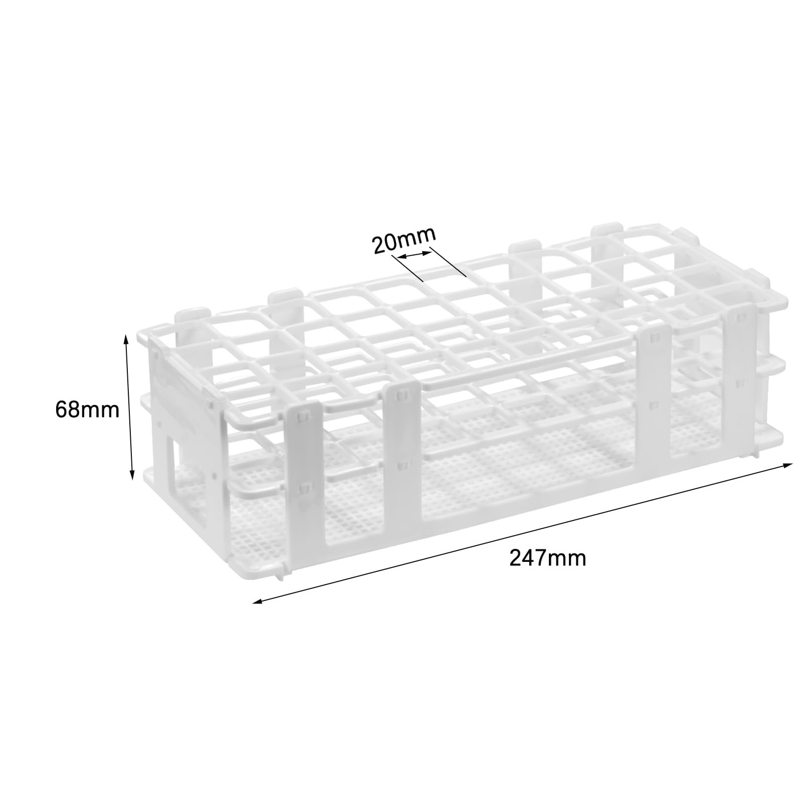 Plastic Lab Tube Rack Storage Stand Holder Detachable for 20mm ID 40 Holes
