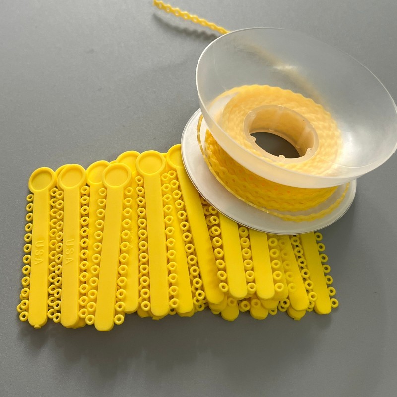 Dental Orthodontic Elastic Ligature Tie&Long/Short/Continuous Power Chain Yellow