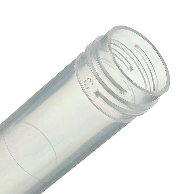 25 Pack 13ml Clear Plastic Test Tube Vials Yellow Screw on Top (121°C To -196°C)