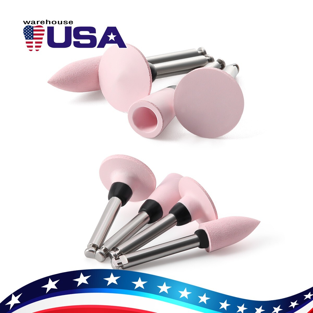 12 Pcs Dental RA Silicone with Aluminium Oxide Polishing Burs Coarse/Medium/Fine