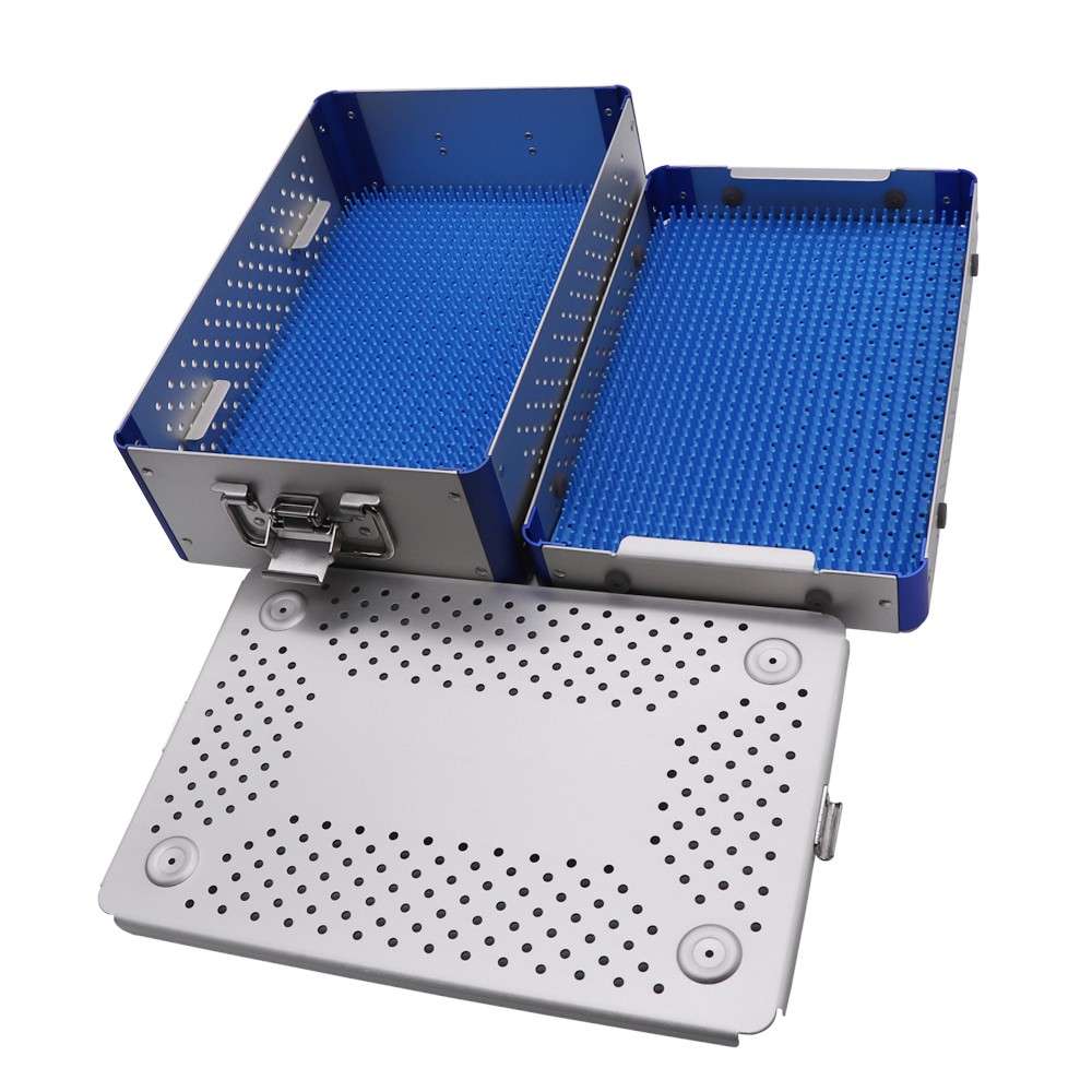 Autoclave Sterilization Tray Case Box with Silicone Pad for Surgical Instruments