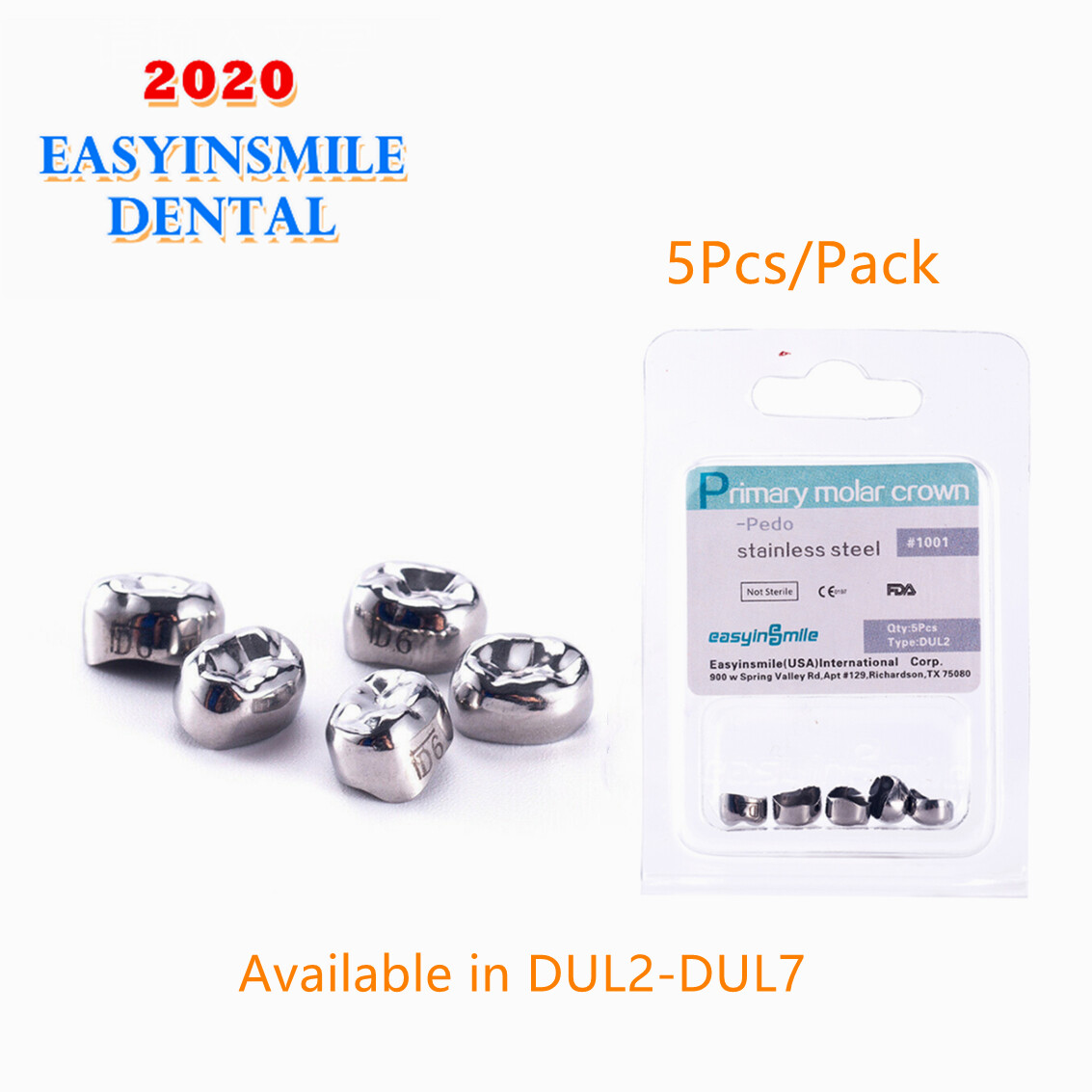 EASYINSMILE Dental Upper Left Temporary Crown Veneers Anterior Molars Teeth Caps