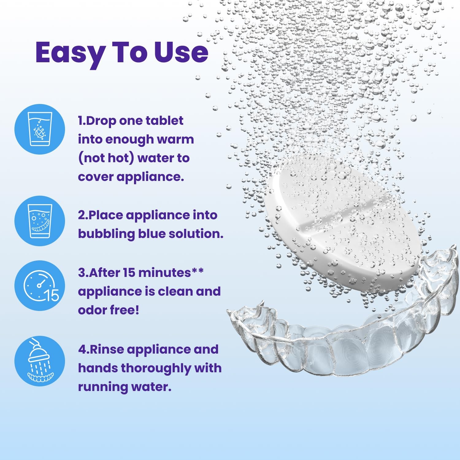 Retainer Brite Tablets for Cleaner Retainers and 96 Count (Pack of 1), Basic