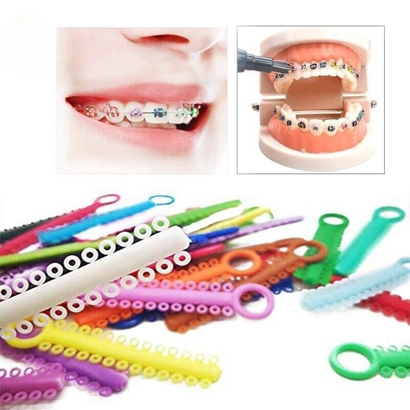 Dental Ligature Ties Elastic Rubber Band Assorted Single Color 1040/1000Pcs